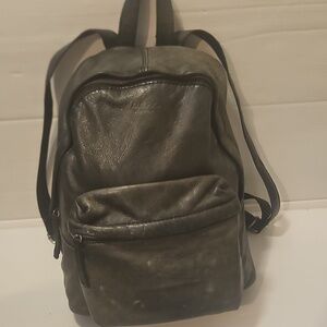 American Leather Co. Large Army Green Genuine Leather Backpack